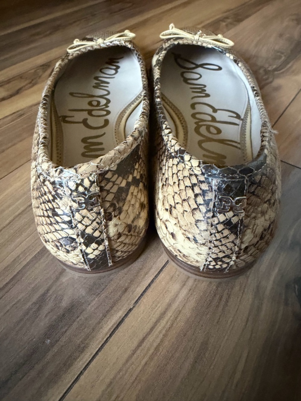 Sam Edelman Snake embossed leather slip on Flats - Picture 4 of 9